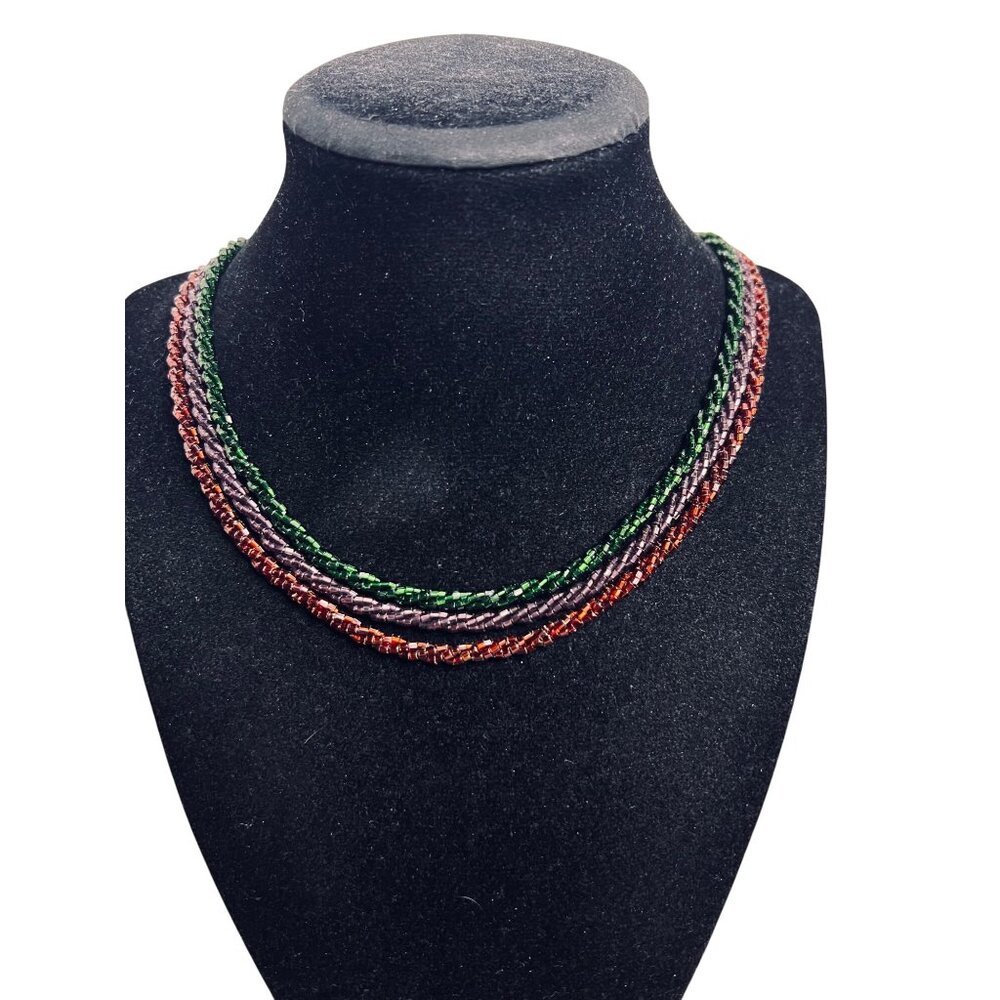 Nolan Miller Set Of 3 Couture Color Bugle Bead Necklaces (6254) - Picture 2 of 8